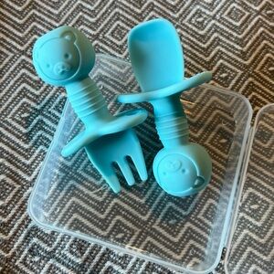 Blue Baby Fork and Spoon Set